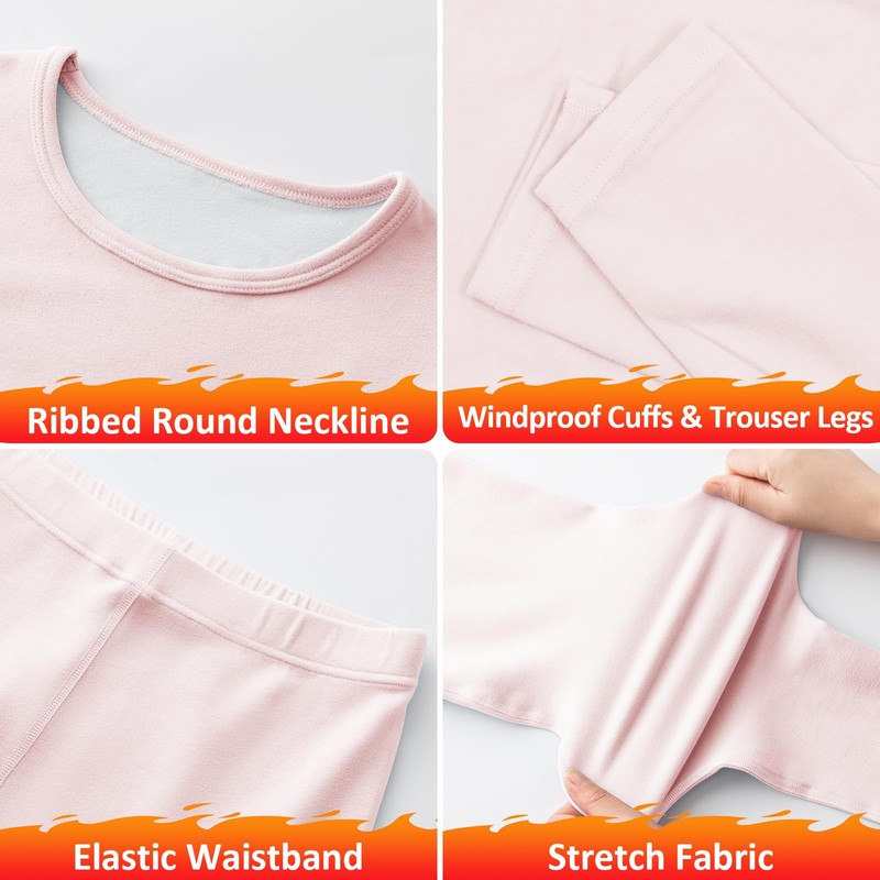 Hoseay Biancheria Intima Termica Bambino, Set Intimo Termico Ragazze, Maglia