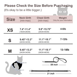 Cat Harness, Cat Harness and Leash for Walking, Escape Proof Soft Adjustable Vest Harnesses for Cats, Easy Control Breathable Reflective Strips Harness, Kitten Harness and Leash Set, Blue, S