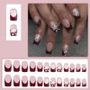 24 Pcs Sping French Nude Press on Nails Medium Square