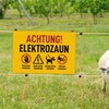 Caution Electric Fence Sign (20 x 13 cm - Set