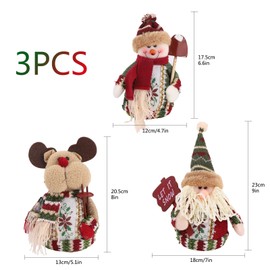 3 Pieces Christmas Sitting Ornament, Plush Santa Claus Snowman Reindeer Ornament for Christmas Table Desk Fireplace Table Decoration for Home Festival Party Decoration Supply¡­