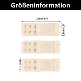 3 Pieces Bra Extension, 2 Hooks, Bra Extender, Bra Closure Extension, Bra Extension, Comfortable and Stretchy, Set Suitable for Weight Gain, Pregnancy, Breastfeeding (Skin Colour), yellow