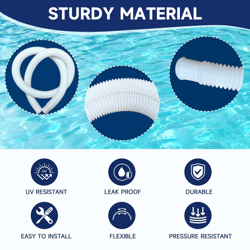 Pool Hoses for Above Ground Pools, 3 Pack 1.25 x