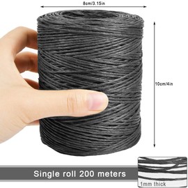 TIMESETL 656 Feet Floral Bind Wire Rustic Vine Wrapping Wire, Paper Covered Waterproof Craft Wrap Twine for Flower Bouquets Stem Wrap Florist (Black)