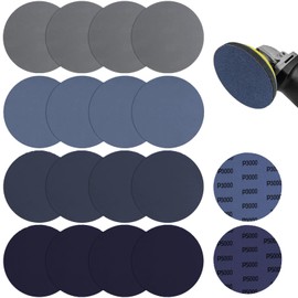 Wet Sandpaper Sanding Discs, Sandpaper 150 mm Velcro, Wet Dry Sanding Discs, Random Orbital Sandpaper Set, 1500/2000/3000/5000 Grit Sanding Discs Set of 18