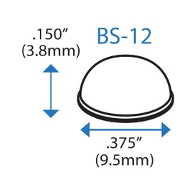 Round Self-Adhesive Rubber Bumper Feet, Stops, and Spacers .375" inches (9.5 mm) x .150" inches (3.8 mm) - 288 Pack - BS12 Clear