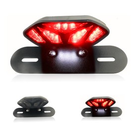 LIUJJYH Universal Smoked Motorcycle LED Tail Lights Red Brake Taillights 12V License Plate Light Compatible with Harley Yamaha Honda Suzuki Kawasaki