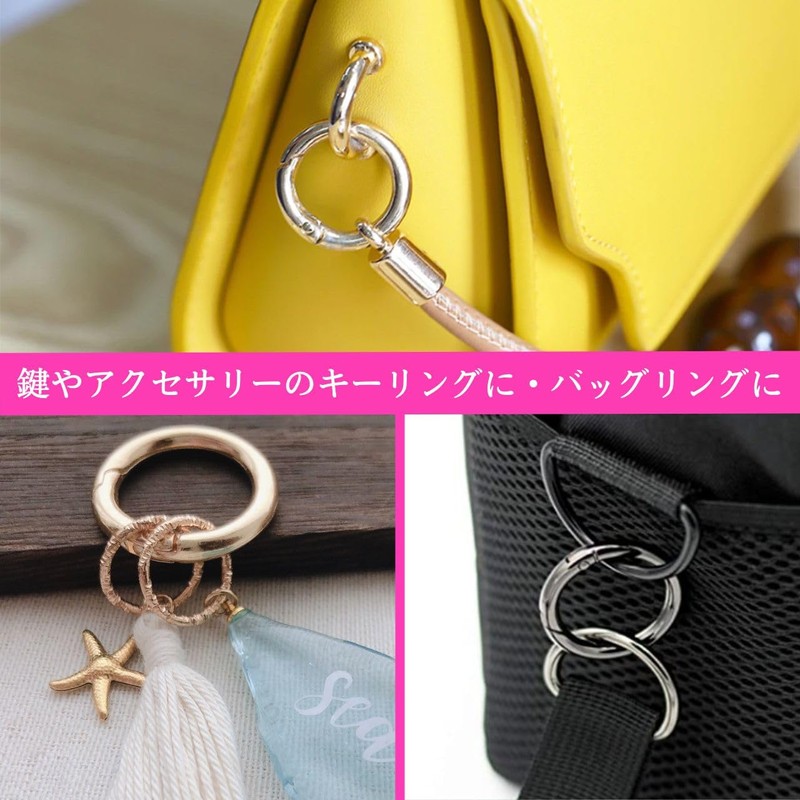 Hiro World Trade Carabiners 10 Pcs 26mm 40mm Round Key
