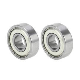 A ABSOPRO 6000ZZ Deep Groove Ball Bearings P6 10x26x8mm Lubricated Bearings Double Metal Seal Silver Tone Scooter Skateboard Wheel - Pack of 2