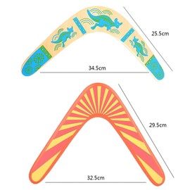 Guador Boomerang Wooden Boomerang, 2 Pieces, V Shape, Classic, Wooden Boomerang, Handmade Fly Boomerang, Children's Outdoor Toy for Play Equipment (Two Styles)