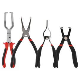 AIRTOON 4 PCS Fuel Line Pliers Set with Hose Remover Pliers, 9 Inch Fuel Filter Caliper, Hose Pipe Clamp Clip, 80 Degree Disconnect Set for Auto Maintenance