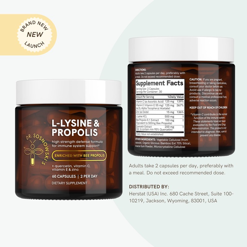 Dr. Sosnowski's L-Lysine & Propolis Supplements | High Potency L