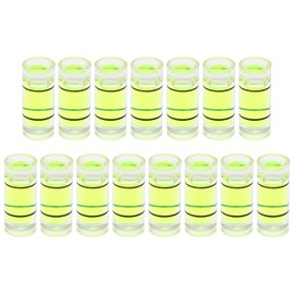 sourcing map 15pcs Small Cylindrical Bubble Level Vials 5x12mm PMMA Mini Horizontal Bubble Spirit Level Measuring Layout Tools for RV TV Picture Frame Hanging Tool Leveler