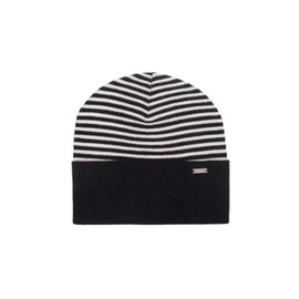A | X ARMANI EXCHANGE Women's Striped Beanie Hat, Black/Iso