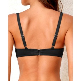 Yonique Women Underwire Bikini Top - Push Up Bathing Suit Top Padded Bra Swimsuit Top Black XL
