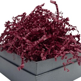 Tisspoms 2LB Crinkle Cut Paper Shred Filler, Paper Shreds for Basket Fillers, Birthday, Gift Wrapping, Anniversary, New Years, Valentine's Easter Gift Decor Party Filler (Burgundy)