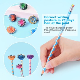 AUAUY Pearlescent Hole Pen (with rainbow eraser tip) 12-pack Pencils #2 HB, 12Pcs Pencil Non-Slip with Eraser, Number 2 Pencils Cute Pencils Graphite Pencils Sketch Pencils Gift Pencils Fun Pencils