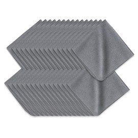 TENOC 30 Pack Microfiber Cleaning Cloths for Electronics, Camera Lenses, Eyeglasses, Cell Phone and Laptop Screens, Safe and Effective Wipe Kit, Gray (6"x6")