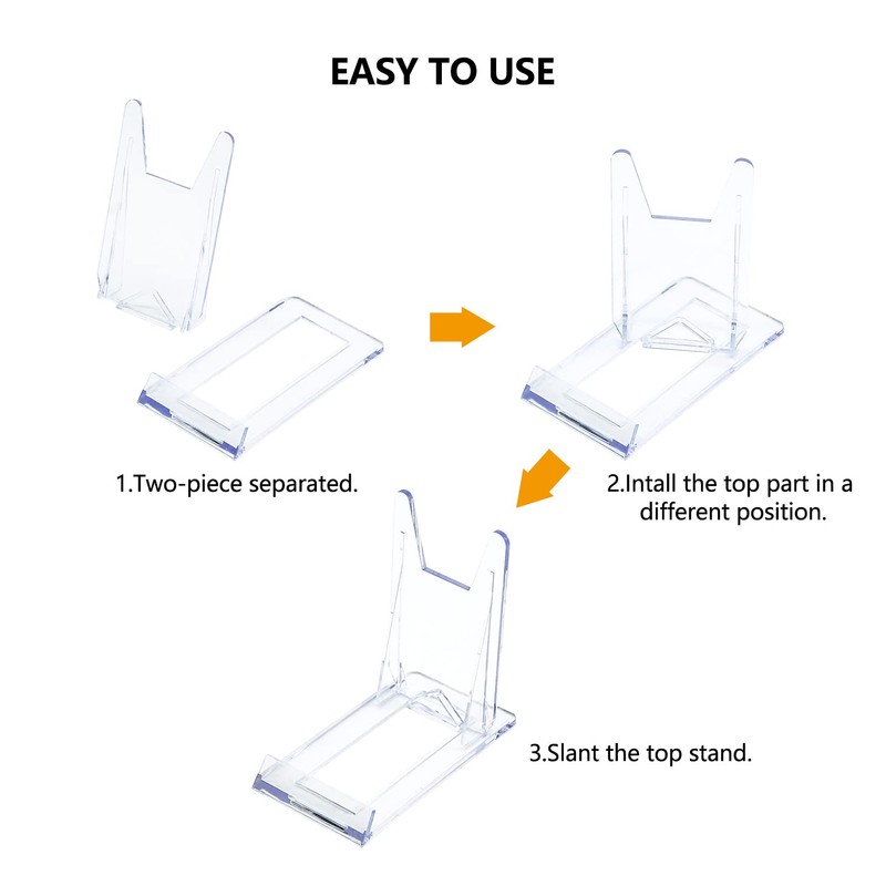 MABAHON 8Pcs Acrylic Plate Stands,Clear Display Stand Adjustable Clear Acrylic