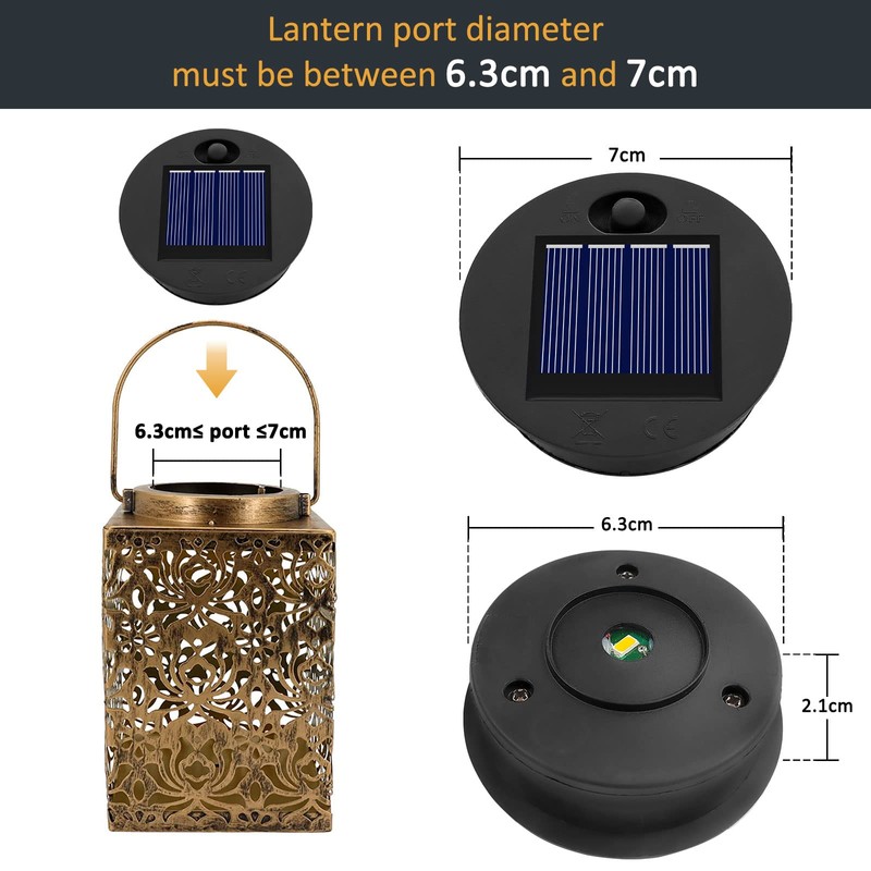 Solar Replacement Lid 7 cm for Solar Light Outdoor Lanterns,