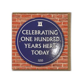 Brainbox Candy - Funny 100th Birthday Card - 'Celebrating 100 Years' - Quality Embossed Card - Cheeky Age 100 Birthday Card For Him Her Men Women Friends Family - 100 Age Card