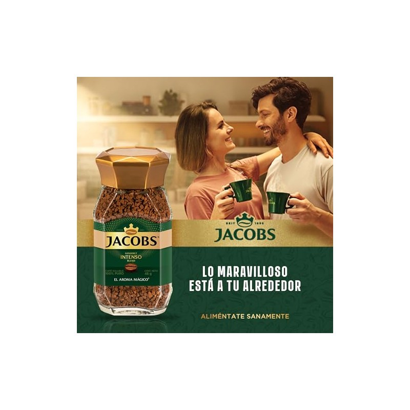 Jacobs Intenso 48g | Café Soluble Liofilizado Gourment | Instantáneo