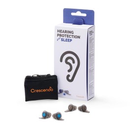 Crescendo Sleep | Earplugs for Sleeping | Special MESH® Filters | 24dB Noise Reduction | Get a Good Night’s Sleep | Dampens Snoring, Traffic Noise and Intrusive Sounds