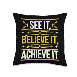 Manifestation Vision Board Goal Setting Dream Big Visualize Throw Pillow