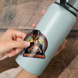 Die Cut Sticker Savannah, Georgia, Day of The Dead, Man and Candle, Vinyl Sticker 3 to 6 inches, (Waterproof Decal for Cars, Water Bottles, Laptops, Coolers), Large