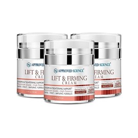 Approved Science Lift and Firming Cream - Enhance, Tighten, Plump, Nourish Bust and Bum - Paraben and Soy Free - Natural Fragrance - 1.7 Fl Oz. - Pack of 3