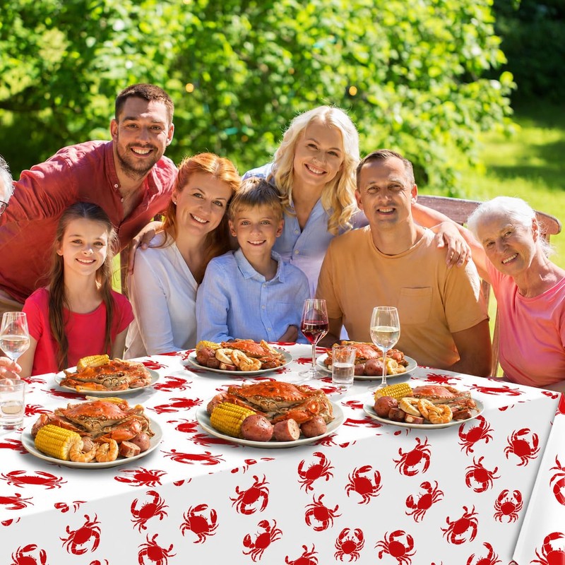 54 Inch x 100 FT Crab Boil Party Tablecloth Roll,