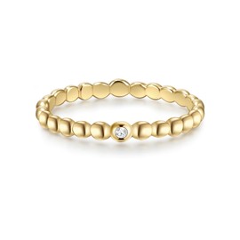 Glanzstücke München Women's Ring 925 Sterling Silver Yellow Gold-Plated 18 Carat Zirconia White Silver Ring, Silver, Cubic Zirconia