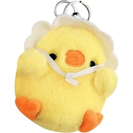 ZJchao Adorable de Mochila de Felpa del Polluelo, Llavero de Pollito de Peluche, Bonito y Esponjoso para Mochila y Bolso (Chica Polluelo)