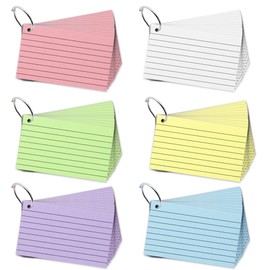 300 Pieces 3 x 5 Inch Index Cards Coloured Index Cards with Ring Lined Note Cards Study Card Study Card Notepad for Home Office School School