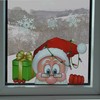 Peeping Santa and Rudolph Window Clings – With 28 Snowflakes