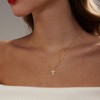 Luxval Cross Necklace for Women 18k Gold Plated Pearl Necklace