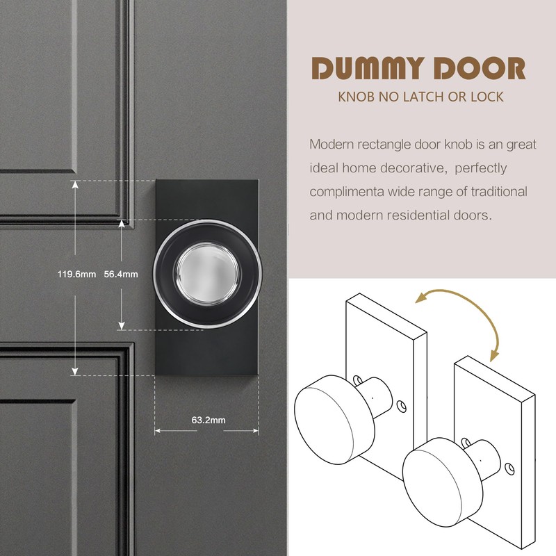 BonKuDoo 4 Pack Glass Crystal Dummy Door Knobs Interior for