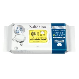 Saborino Eyewear Sheet and White (Formulated with Smooth Skin with High Sebum), Unisex for Morning, All-in-One Mask