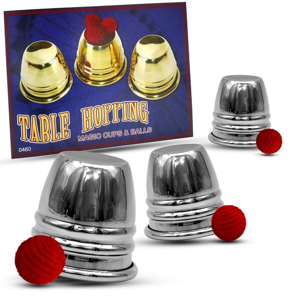 Magic Makers Chrome Table Hopping Mini Cups and Balls Includes