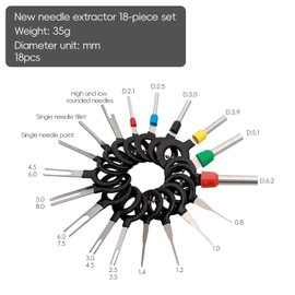 NEERIX 18-Piece Terminal Ejector Kit for Car Apin Tool Car Cable Plug Removal Tool Repair Remover Set with Protective Cover for Most Connectors Terminals Car Tools