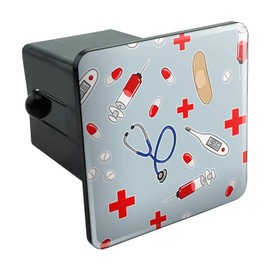 GRAPHICS & MORE Nurse Doctor Pattern Healthcare Stethoscope Thermometer Tow Trailer Hitch Cover Plug Insert