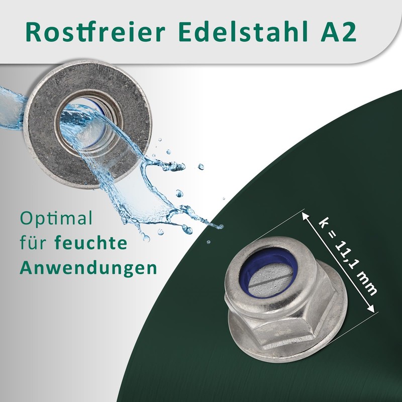 DSM - Flange Nuts M8 - A2/V2A Stainless Steel -