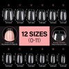 AILLSA Short Coffin Nail Tips Clear Gelly Nails Tip Half