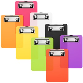cobee cobee Small Clipboards 4 x 6 Inch,8 Pack Plastic Colorful Mini Clipboard A6 Memo Size with Low Profile Clip Pocket Clip Board for Offices Classroom Nursing Shopping Lists