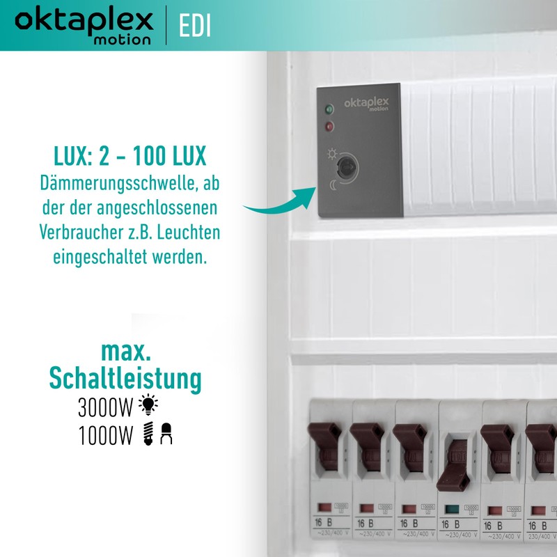 Oktaplex Set of 2 EDI Twilight Switches DIN Rail 35