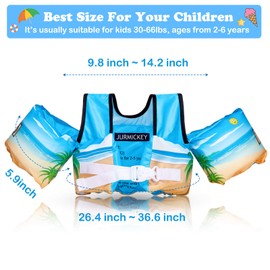 Toddler Swim Vest, Kids Floaties for 20-30-50-66 Pounds Boys & Girls, Pool Jumper Floats with Water Wings for 2-6Years Old Toddlers.