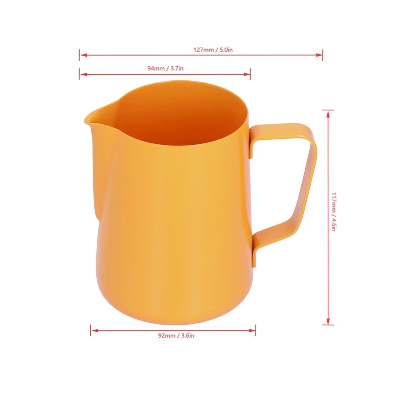 600ml Stainless Steel Milk Frothing Pitcher for Home, Pointed Spout