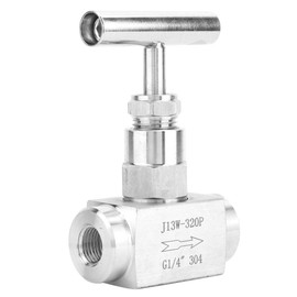 Straight Needle Valve High Pressure Stainless Steel BSPP Female Thread Shut Off Needle Valve for Water Transmission (1/4in)