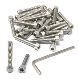 iexcell 25 Pcs 1/4-20 x 1-1/2" Stainless Steel 304 Hex Socket Head Cap Screws Bolts Kit