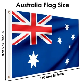 Australia Flags 5ft x 3ft, Large Big Australian Flag with Brass Eyelets for Football Sports Events School Culture Day Party Outdoor Decorations